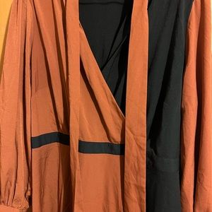 Eloquii size 22 ladies dress. Two tone brown and black